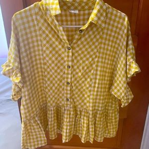 By Together Women’s Yellow Plaid Top